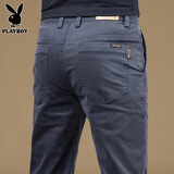 花花公子（PLAYBOY）休闲裤男2026年裤子男春夏季男士商务潮流修身直筒长裤 灰色 38