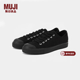 MUJI男女通用不易疲劳不易沾水运动鞋无性别男款女款小白鞋帆布鞋鞋子 黑（黑底） 43 码/265mm（尺码偏大拍小一码）