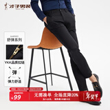 才子（TRIES）【易穿搭】男装春秋休闲裤男士简约百搭商务休闲长裤子男 黑色180 32 82cm