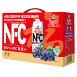 福兰农庄NFC葡萄汁100%纯鲜榨果汁饮料1L*4瓶0脂肪礼盒装