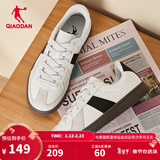 乔丹QIAODAN德训鞋T头鞋板鞋女鞋复古鞋子经典小白鞋情侣运动鞋 奶油白/黑色-女 40