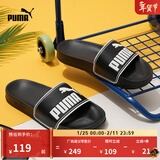 彪马（PUMA）沙滩家居运动拖鞋男女室内外休闲凉鞋LEADCAT 360263 黑色-白色-01 38