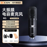 艾肯（iCON）M5大振膜电容麦克风话筒喊麦唱歌主持演K歌专业录音主播直播设备 