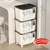 安尔雅书架书包桌下工位滑轮小推车办公室放置神器桌面书本收纳盒三层