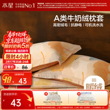 水星家纺枕套牛奶绒冬季双面保暖对枕套抗静电A类枕头罩一对装双人48x74cm