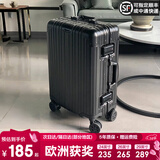 EAZZ【一体铝框｜退换免费】行李箱铝镁合金拉杆箱旅行箱登机密码皮箱 高端 铝框-黑色 20英寸 登机箱 签约商务手提箱