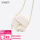 viney牛皮包包女包小众斜挎手机包单肩小圆包生日情人节礼物送女朋友