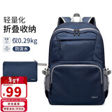 POLO双肩包男可折叠户外出游旅行背包15.6英寸轻便书包登山轻便便携包