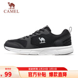 骆驼（CAMEL）网面透气跑步女鞋轻量健步运动鞋子  CD2223L6852 黑色 37