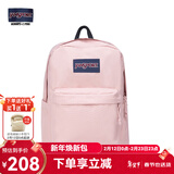 JANSPORT杰斯伯书包轻便双肩包男女旅行包简约背包电脑包学生校园 4QUT7N8蜜蜡粉-侧边袋