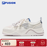 斐乐 FUSION斐乐潮牌女鞋滑板生活鞋2025夏新款50-50帆布鞋休闲鞋 奶白/寂静粉-GH 37.5
