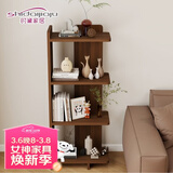 时黛家居转角书架简易落地置物架家用床头书柜一体靠墙拐角架子