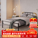 天坛家具铁艺床经典单双人钢木铁床现代环保简约小户型黑白色铁艺婚床 铁艺床（黑色）（不含床垫） 1.8*2.0m