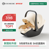 怡戈（Ekobebe）小元宝新生婴儿提篮式儿童安全座椅汽车用宝宝便携车载提篮奶酪白