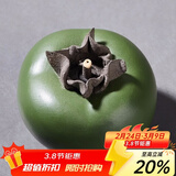 容山堂紫砂小柿子茶宠摆件事事如意家用可养功夫茶具茶桌茶玩配件 紫砂仿生茶宠摆件-翠青