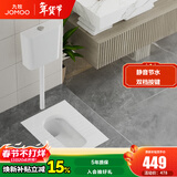 九牧（JOMOO） 卫浴水箱蹲便器套装双按键节水劲冲水箱自洁釉面厕所蹲便器 套装1-【前排带弯+静音水箱】14095-2