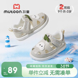 牧童儿童凉鞋宝宝学步鞋女夏镂空透气机能鞋婴儿防撞鞋子男 奶油灰20