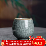 龙泉青瓷功夫茶具陶瓷茶杯家用泡茶杯办公室主人杯单杯无柄杯中式冰裂水杯 做线粉青