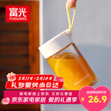 富光清然玻璃杯 高硼硅玻璃水杯子 女生便携牛奶咖啡刻度茶杯330ml