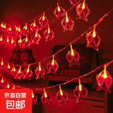 新年装饰灯红灯笼窗帘灯氛围灯家用阳台发光led挂灯彩灯串灯闪灯 【红】年年有余 1.5米10灯-电池款-常亮
