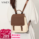 viney牛皮双肩包女大容量高中学生书包轻便旅游旅行背包38女神节礼物