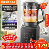 苏泊尔（SUPOR）降噪破壁机 家用1.2L小型多功能辅食料理机 可预约轻音免滤豆浆机 3-4人破冰碎冰榨汁机 SPJ002S