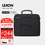 乐上（LEXON）商务单肩包男13.3英寸苹果笔记本电脑包斜挎包时尚公文包黑色