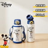 迪士尼（Disney）儿童保温杯水杯316吸管直饮水壶双饮小学生上学专用大容量500ml