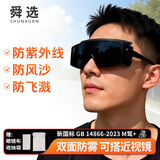 舜选护目镜防风沙粉尘劳保防护眼镜工业切割防飞溅打磨防起雾套近视眼镜可戴骑车出行SOTG-001B-D1副