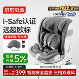 京东京造儿童安全座椅0-6-7岁婴儿宝宝i-Safe双通风加热星际舱2.0星雾灰
