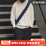 马登工装美式复古连帽卫衣男纯色休闲上衣秋季男装外套男士运动帽衫 杏色 M