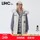 金羽杰冬季新潮羽绒派克服女中长款大毛领连帽拼接羽绒服女士Y21606161