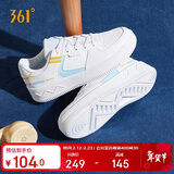 361°运动女鞋春夏季情侣复古厚底增高小白休闲板鞋子女682116601F-2