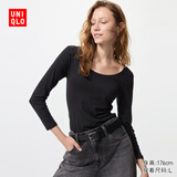 优衣库女装HEATTECH U领T恤/8分袖保暖衣478934 485810 478934/09黑色 M