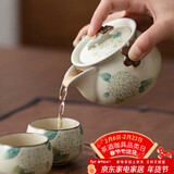 不拙手抓壶汝窑茶碗单个二才盖碗单人茶具一人饮茶杯皮球花泡茶壶2杯