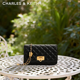 CHARLES&KEITH经典菱格链条小方单肩斜挎包包女包生日女神节礼物CK2-70160131 Black黑色 小包