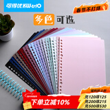 可得优【一件包邮】莫兰迪色系活页本外壳笔记本子复古色系活页封皮自制磨砂封面 香芋绵绵冰【10封面=5根环】 A4【30孔】