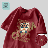 JEANSWEST LIFE真维斯国潮短袖t恤男夏季中国舞狮潮流半袖男大童纯棉宽松打底衫