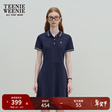 Teenie Weenie小熊休闲通勤气质收腰Polo白色连衣裙夏装连身裙女装裙子 藏青色 S (160)