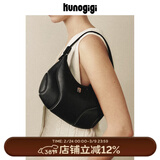 古良吉吉棒球腋下包小号手提单肩包女斜挎包包女黑色休闲包38妇女节礼物 黑色（两条肩带）