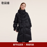 歌莉娅 新年红品羽绒服女款红色新中式盘扣鹅绒服外套1BNR8D200 00B黑色 XL