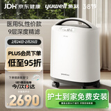 鱼跃医用分子筛制氧机5升L吸氧机家用老人医用级孕妇呼吸雾化8F-5CW