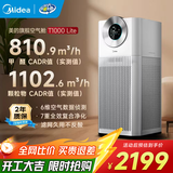 美的（Midea）森林家空气净化器深度分解除甲醛除菌除雾霾异味吸烟宠物净化器过敏源新风机 静音家用大空间 【星澈空气舱】T1000 Lite