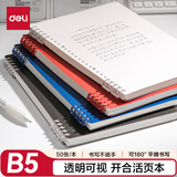 得力（deli）可开合活页本学生笔记本记事本B5/50张透明外壳空白内心HB550