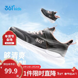 361°儿童运动鞋跑鞋2025夏季男女童3-12岁轻便大网孔跑鞋黑38