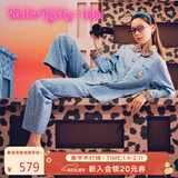 野兽派家居（tbh）三丽鸥Hello Kitty天丝棉家居服套装可外穿睡衣 长款 牛仔豹纹 XS