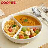 COOKSS宝宝辅食一锅蒸餐盘家用圆形婴儿三分格陶瓷蒸蛋碗电饭锅内蒸菜格