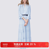 MeetMetro玛依尔法式仙女连衣裙女2026春新款高端气质纯欲风裙子礼服长裙 浅蓝【现货】 XL