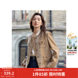 茵曼（INMAN）法式小香风短外套冬季女长袖洋气小个子休闲夹克上衣 浅驼色 M