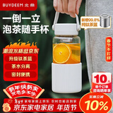 北鼎（Buydeem）泡茶随手杯 茶水分离高颜值水杯家用耐高温玻璃户外便携杯 钛茶篮